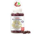 B Complex Gummies + Superfruits + Supergreens – Energy, Vitality & Immune Support – with B2, B3, B5, B6, B9 Folate & High Potency B12 – Rich in Antioxidants – Vegan, Gluten Free, Non-GMO – 60 Gummies