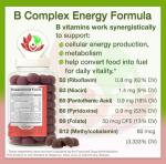 B Complex Gummies + Superfruits + Supergreens – Energy, Vitality & Immune Support – with B2, B3, B5, B6, B9 Folate & High Potency B12 – Rich in Antioxidants – Vegan, Gluten Free, Non-GMO – 60 Gummies