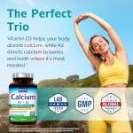 Innate Vitality Calcium Supplement, 1200 mg High Potency with 5000 IU Vitamin D3 & K2 MK7, Enhanced Absorption, for Bone Density, Strength & Immunity, Non-GMO, Easy to Swallow, 60 Tablets