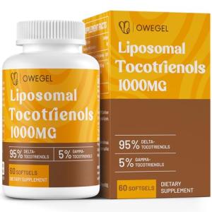 Liposomal Vitamin E Tocotrienols 1000mg - High Potency Tocotrienol Supplements,95% Delta & 5% Gamma Tocotrienols Capsules