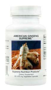 Supreme Nutrition American Ginseng Supreme, 60 Pure American Ginseng Root Vegetarian Capsules