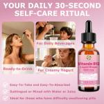 Liquid Vitamin B12 Drops 5000 mcg - Extra Strength B12 Methylcobalamin with B1 B6 B3 Folate Niacin - Fast Absorption Sublingual B-12 Drops for Energy Metabolism & Brain Function, Vegan B Complex