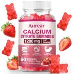 Calcium Citrate Gummies - Strawberry Flavor, 1200mg High Potency, Supports Bone, Muscle & Overall Wellness for Men, Women & Seniors, 60 Count Chewable Calcium Supplement (Pack of 1)