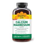 Country Life Target-Mins Calcium Magnesium Supplement for Bone Health, 1000mg Calcium, 500mg Magnesium, Gluten Free, 2:1 Ratio for Optimal Utilization