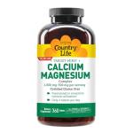 Country Life Target-Mins Calcium Magnesium Supplement for Bone Health, 1000mg Calcium, 500mg Magnesium, Gluten Free, 2:1 Ratio for Optimal Utilization