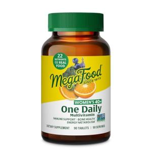 MegaFood Multivitamin for Women 40+ One Daily Womens Multivitamin - with Methylated B12, Methyl Folate, Vitamin D3, C & Zinc - Energy Metabolism, Immune Support & Bone Health, Vegetarian, 90 Tablets
