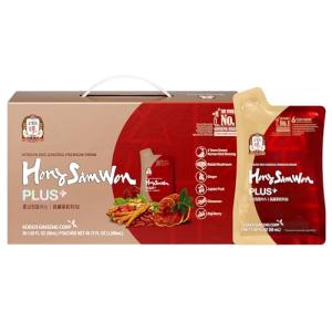 JUNG Kwan Jang Hong Sam Won Korean Red Ginseng Drink, Herbal Tea Vegan Friendly (30 Pouches)