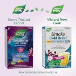 Nature's Way Umcka Cold Relief Hot Drink, Homeopathic, Clinically Proven Pelargonium Sidoides 1X, for Cough, Congestion, Sore Throat, Stuffy Nose, Day & Night Formula, 12 Packets (Packaging May Vary)