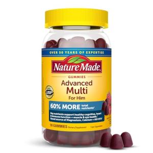 Nature Made Advanced Multivitamin Gummies for Him with Magnesium Citrate, Calcium & All 8 B Vitamins, Multivitamin for Men, 90 Gummies, 30 Day Supply