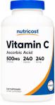 Nutricost Vitamin C 500mg, 240 Capsules, Vegetarian, Gluten Free & Non-GMO