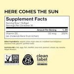 HUM Here Comes The Sun Immune Support Supplement with Vitamin D Supplements for Women and Men for a Healthy Immune System, D3 Vitamin Supports Bone Health, 30 Capsules