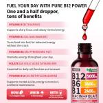 (2 Pack) Vitamin B12 and B6 Liquid Drops, B12 Sublingual Vitamin B Complex - B 12 Vitamin 5000mcg - B12 Methylcobalamin for Energy, Brain, and Heart Support with 27,200 mcg, Strawberry, 80 Servings
