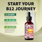 (2 Pack) Vitamin B12 and B6 Liquid Drops, B12 Sublingual Vitamin B Complex - B 12 Vitamin 5000mcg - B12 Methylcobalamin for Energy, Brain, and Heart Support with 27,200 mcg, Strawberry, 80 Servings