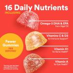 SmartyPants Kids Multivitamin Gummies - Improved Formula: Omega 3 (DHA/EPA), Vitamins D3, C, B12, B6, Vitamin A, K & Zinc, Gluten Free, Three Fruit Flavors, 60 Count (30 Day Supply)