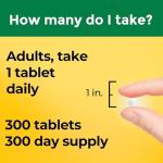 Nature Made Vitamin D3 1000 IU (25 mcg), Vitamin D Supplement for Bone, Teeth, Muscle and Immune Health Support, 300 Tablets, 300 Day Supply