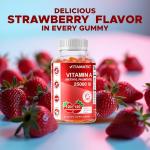 Vitamatic Sugar Free Vitamin A 25000 IU Gummies (Retinyl Palmitate) - Natural Strawberry Flavor - 120 Pectin Based Gummies (1 Bottle)