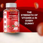 Vitamatic Sugar Free Vitamin A 25000 IU Gummies (Retinyl Palmitate) - Natural Strawberry Flavor - 120 Pectin Based Gummies (1 Bottle)