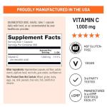 NatureWise Vitamin C 1000mg Capsules - Extra Strength Vegan Vitamin C for Daily Antioxidant & Immune Support - Non-GMO, USA Manufactured - 360 Capsules[360-Day Supply]