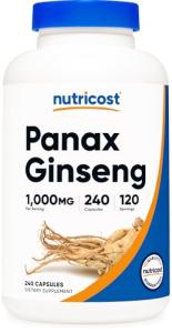 Panax Ginseng 1000mg - 240 Non-GMO Capsules