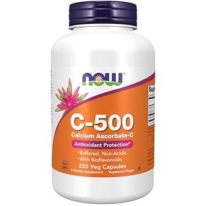 NOW Foods Supplements, Vitamin C-500 Calcium Ascorbate, Antioxidant Protection*, 250 Veg Capsules