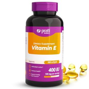 Prati Donaduzzi Vitamin E 300 Softgel 400 IU (180 mg dl-Alpha) – Supplement for Support Against Free Radicals – Extended Supply for 300 Daily Wellness