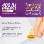 Prati Donaduzzi Vitamin E 300 Softgel 400 IU (180 mg dl-Alpha) – Supplement for Support Against Free Radicals – Extended Supply for 300 Daily Wellness