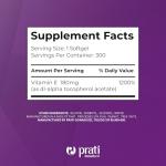 Prati Donaduzzi Vitamin E 300 Softgel 400 IU (180 mg dl-Alpha) – Supplement for Support Against Free Radicals – Extended Supply for 300 Daily Wellness