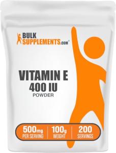 BulkSupplements.com Vitamin E 400 IU Powder - as D-Alpha Tocopherol, Nutritional Supplements - Gluten Free, 500mg per Serving, 100g (3.5 oz) (Pack of 1)