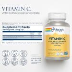 SOLARAY Vitamin C Supplement 1000mg with Bioflavonoids Concentrate - Vitamin C Capsules w/ Rose Hips & Acerola, Heart Health & Immune Support for Men & Women, 1000 mg per Serving, Vegan - 100 Veg Caps