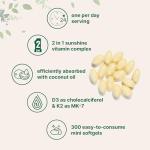 Micro Ingredients Vitamin D3 2,000 IU + K2 MK-7 50 mcg, 300 Softgels | Virgin Coconut Oil | 2-in-1 Support | Easy to Swallow, Non-GMO