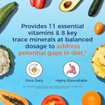 Vitalitown Multivitamin for Women & Men, with Iron, Zinc, Vitamin D3, A, C, B, E, 19 Key Nutrients, One Per Day, for Energy, Immune, Brain, Heart Support, 120 Tablets