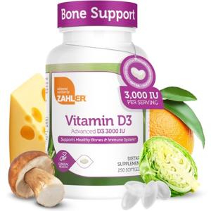 Zahler Vitamin D3 3000IU, Vitamin D3 Supplement 3,000 IU, Certified Kosher (250 Softgels)