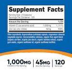 Nutricost Vitamin C with Zinc Capsules, 120 Servings - 1000mg, 45mg Zinc, Non-GMO, Gluten Free Vitamin C Supplement