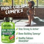 NATURELO Calcium Supplement - with Vitamin C, Vitamin D3, K2, and Calcium Magnesium Zinc for Bone Strength with Calcium 600mg - Plant-Based, 240 Vegetarian Capsules, Non-GMO, Soy & Gluten-Free