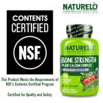 NATURELO Calcium Supplement - with Vitamin C, Vitamin D3, K2, and Calcium Magnesium Zinc for Bone Strength with Calcium 600mg - Plant-Based, 240 Vegetarian Capsules, Non-GMO, Soy & Gluten-Free