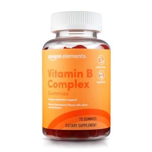 Amazon Elements - B-Complex, Supports Immune and Normal Energy Metabolism, 70 Gummies, 70-Day Supply, Vegan, Adult, Non-GMO (Previously Revly)