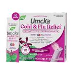 Nature's Way Cold + Flu Relief FastActives, Umcka, Homeopathic, Fever*, Sore Throat, Cough, Congestion, Phenylephrine Free, Non-Drowsy, Berry Flavored, 10 Packets (Packaging May Vary)