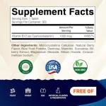 Vitamatic Vitamin B12 1000 mcg Fast Dissolve – 365 Tablets – Natural Berry Flavor – Supports Energy Metabolism & Nervous System Health