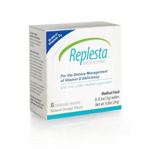 Replesta 50,000 IU Vitamin D3 Cholecalciferol, for Vitamin D Deficiency, Once-Weekly Chewable Wafer, Non-GMO, Natural Orange Flavor, 8 Count (Pack of 1)
