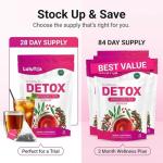 LULUTOX Detox Tea - Herbal Blend with Dandelion, Ginseng, and Ginger - Supports A Healthy Weight, Digestive Health - Vegan, All Natural, Laxative-Free - Peach Flavor (28 Servings)
