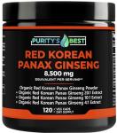 Purity’s Best Red Korean Panax Ginseng – 8500 mg Equivalent per Serving – 5% Ginsenosides – Herbal Supplement – 120 Veggie Capsules