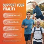 Clean Nutraceuticals Panax Ginseng Ginkgo Biloba Ashwagandha Maca Root - Focus Supplement Pills for Women and Men with Pine Bark Extract, Garlic, and Saw Palmetto - 60 Caps