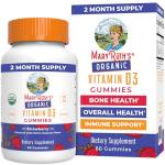 MARYRUTH'S Organic Vitamin D3 Gummies | 1000 IU | USDA Organic | Immune Support| Bone Health | Muscle Function | for Adults & Kids Ages 2+ | Vegan | Gluten Free | 2 Month Supply | 60 Count
