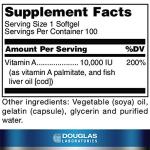 Douglas Laboratories Vitamin A | 10,000 I.U. Vitamin A Derived from Fish Liver Oil | 100 Softgels