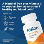 Bariatric Fusion Iron Supplement 60mg with Vitamin C | Easy to Swallow Capsule | Ferrous Fumarate Vitamins for Women and Men | Gluten, Dairy and Soy Free | Non-GMO | 60 Count