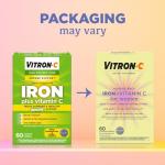 Vitron-C Iron Supplement for Women with Vitamin C, for Red Blood Cell Production & Immune Support, 60 Count