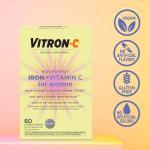 Vitron-C Iron Supplement for Women with Vitamin C, for Red Blood Cell Production & Immune Support, 60 Count