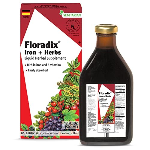 Floradix Vegetarian Iron Liquid Supplement: Energy Support (8 words)