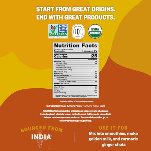Lab Tested Organic Turmeric Root Powder with Curcumin