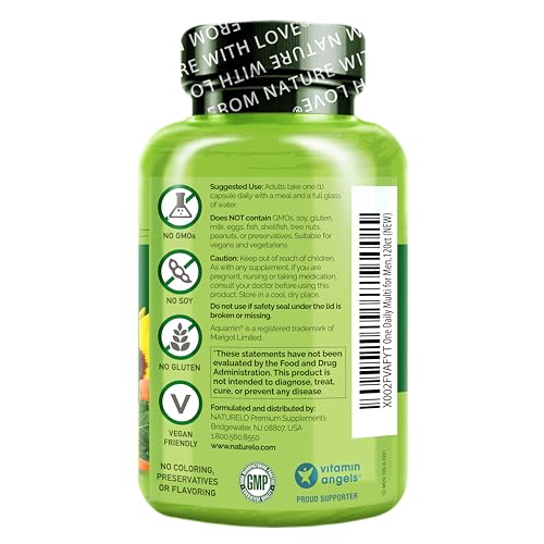 Male Energy Boosting Multivitamin - NATURELO 120 Capsules